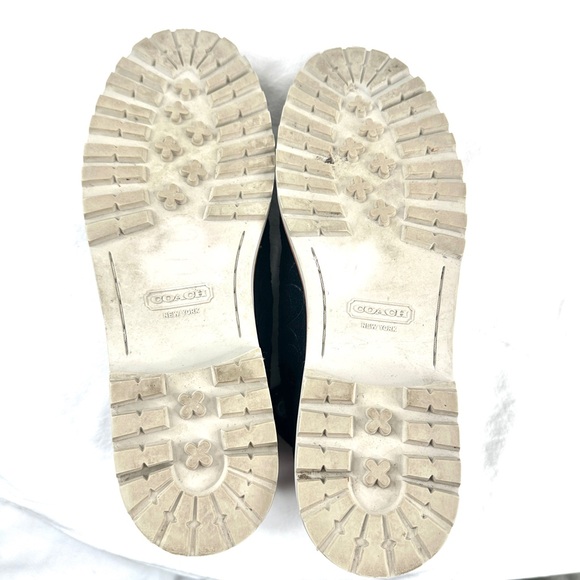 Coach Ester A4191 Women Size 10 Black Signature Embossed Suede Bootie Lace Up - Picture 7 of 8